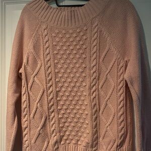 Women's Pink Cable Knit Sweater